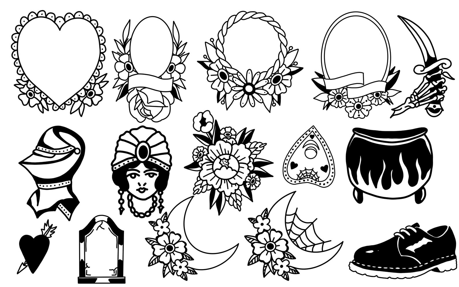 Tattoo Svg Old School Svg Tattoo Flash Svg Commercial Etsy