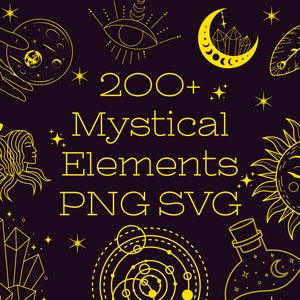 Mystical Svg | Celestial Svg | Mystical Clipart | Celestial Clipart | Witchcraft, Zodiac and Magical Svg + Png | Commercial Use Included