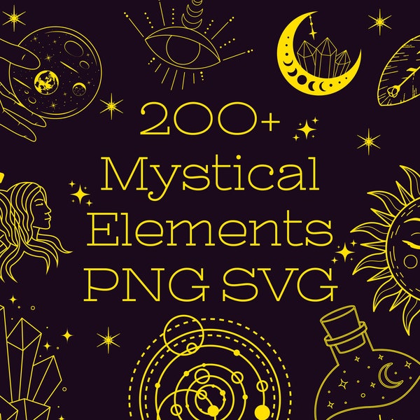 Mystical Svg | Celestial Svg | Mystical Clipart | Celestial Clipart | Witchcraft, Zodiac and Magical Svg + Png | Commercial Use Included