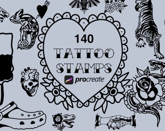 Tattoo Procreate Stamps | Old School Procreate Stamps | Tattoo Flash Procreate Stamps | Commercial Use Included