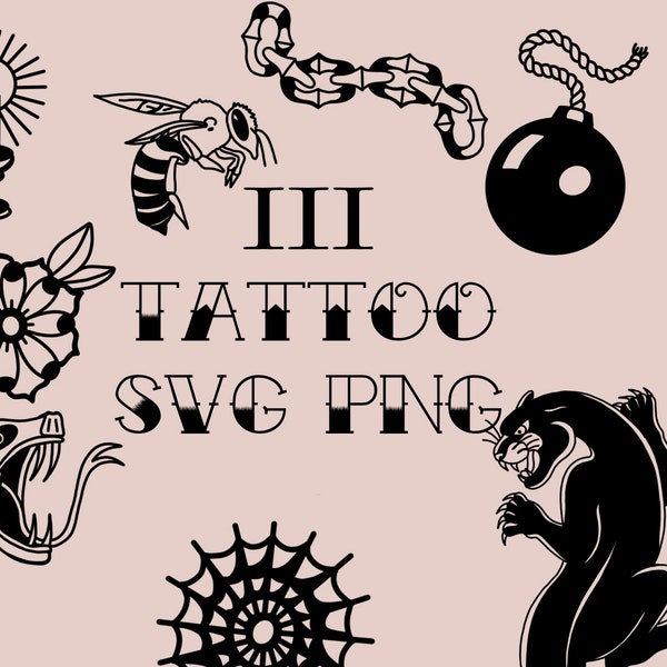 Tattoo Svg | Old School Svg | Tattoo Flash Svg | Kommerzielle Nutzung inklusive