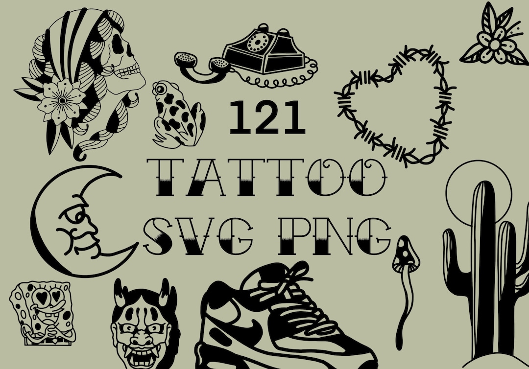 121 タトゥー フラッシュ SVG バンドル: オールドスクール デザイン