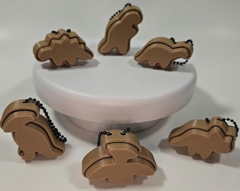Dino Nugget Fidget Clicker Keychain: Dinosaur Stress Relief Toy