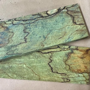 Dyed in stabilizing juice Spalted Beech knife handle scales 3/8x 2 x 5.75