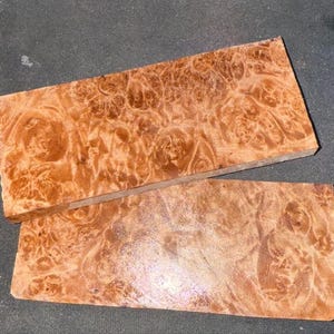 Stabilized Maple Burl knife handle scales 5/16 x 2 x 5