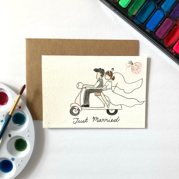 Painted Wedding Card - Etsy