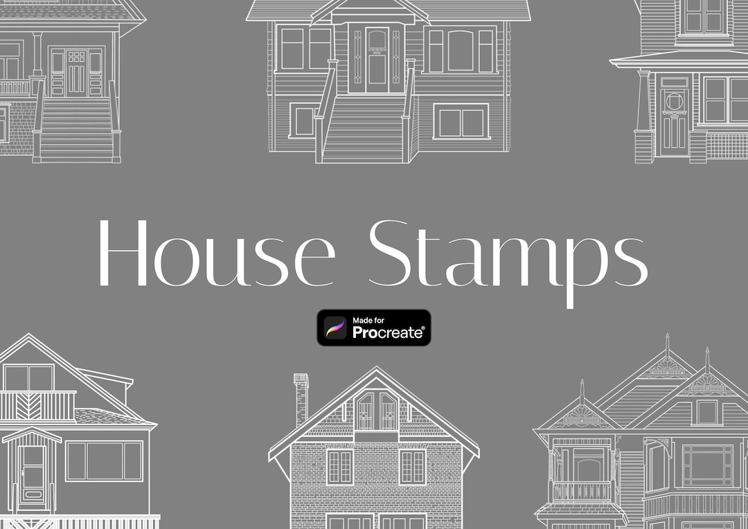 House Stamps Brushes for Procreate - Etsy