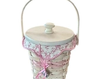 Vintage Longaberger Horizon of Hope mand 2001 American Cancer Society dekselvoering