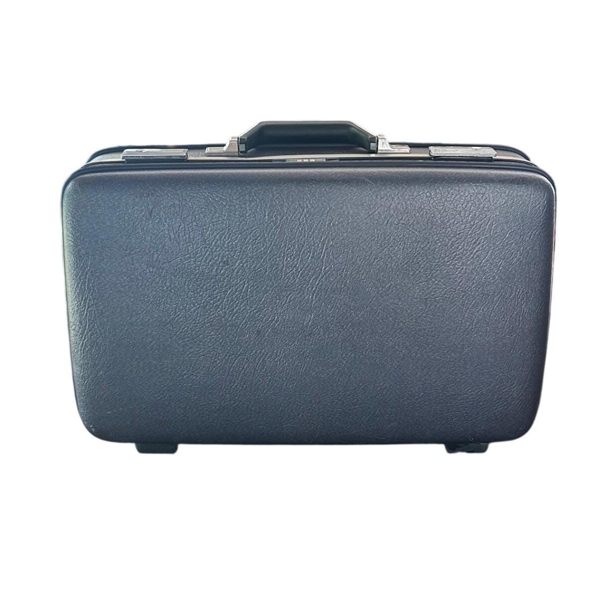 70s Blue Travel Suitcase - Etsy