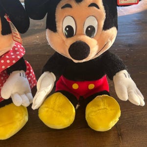 Vintage 1970s Walt Disney Mickey Mouse Plush Doll Toy Disneyland Made In Korea image 4