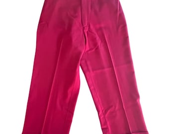 Pantalones vintage J.Crew 100% lana para hombre, talla 36, color rojo, corte recto, puños, estilo preppy de los 90, fabricados en EE. UU.