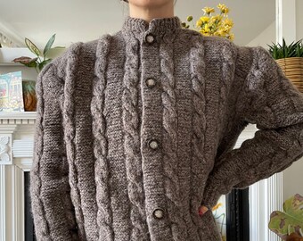 men's heavy wool cardigan sweater
