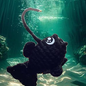 Crocheted Angie the anglerfish