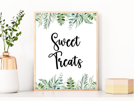 Greenery Sweet Treats Sign Instant Download Baby Shower | Etsy