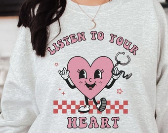 Funny Nurse Valentine's Day Sweatshirt: ICU Nurse Love Crewneck