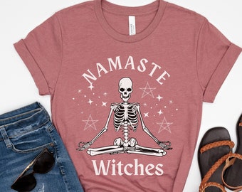 Skeleton Yoga T-Shirt: Funny Halloween Meditation Tee