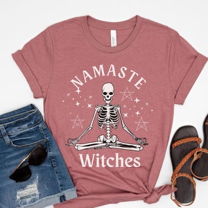 Skeleton Yoga Shirt ,Halloween Skeleton T-Shirt, Skeleton Funny Halloween T-Shirt, Skeleton, Halloween Gift, Horror T Shirt, meditation tee