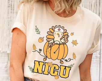 NICU Crew Fall Shirt: Thanksgiving Turkey Nurse Tee