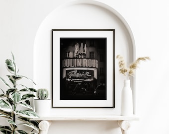 Vintage style Moulin Rouge, Digital Download Print, Paris Printable Wall art, Photographic digital print, Travel photo Digital download