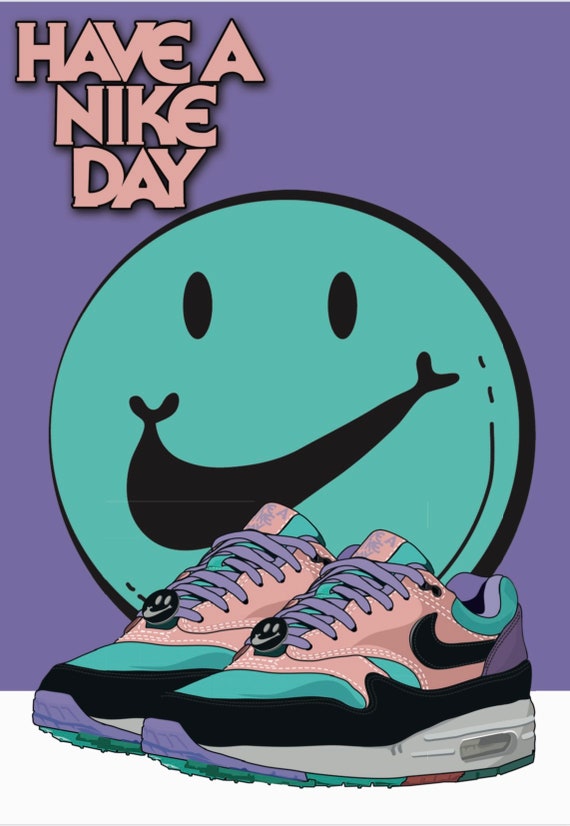 Desierto todos los días Alrededores The Nike Air Max 1 Have A Nike Day 2019 Purple Black - Etsy