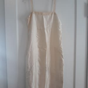 Combinación de satén antigua de los años 20: ribete de encaje, talla S, ¡excelente estado!