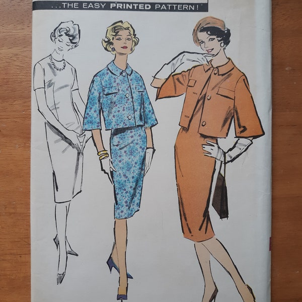 Advance 8919 vintage 1960s "sew-easy" sewing pattern for sheath dress and jacket, bust 35 hip 36