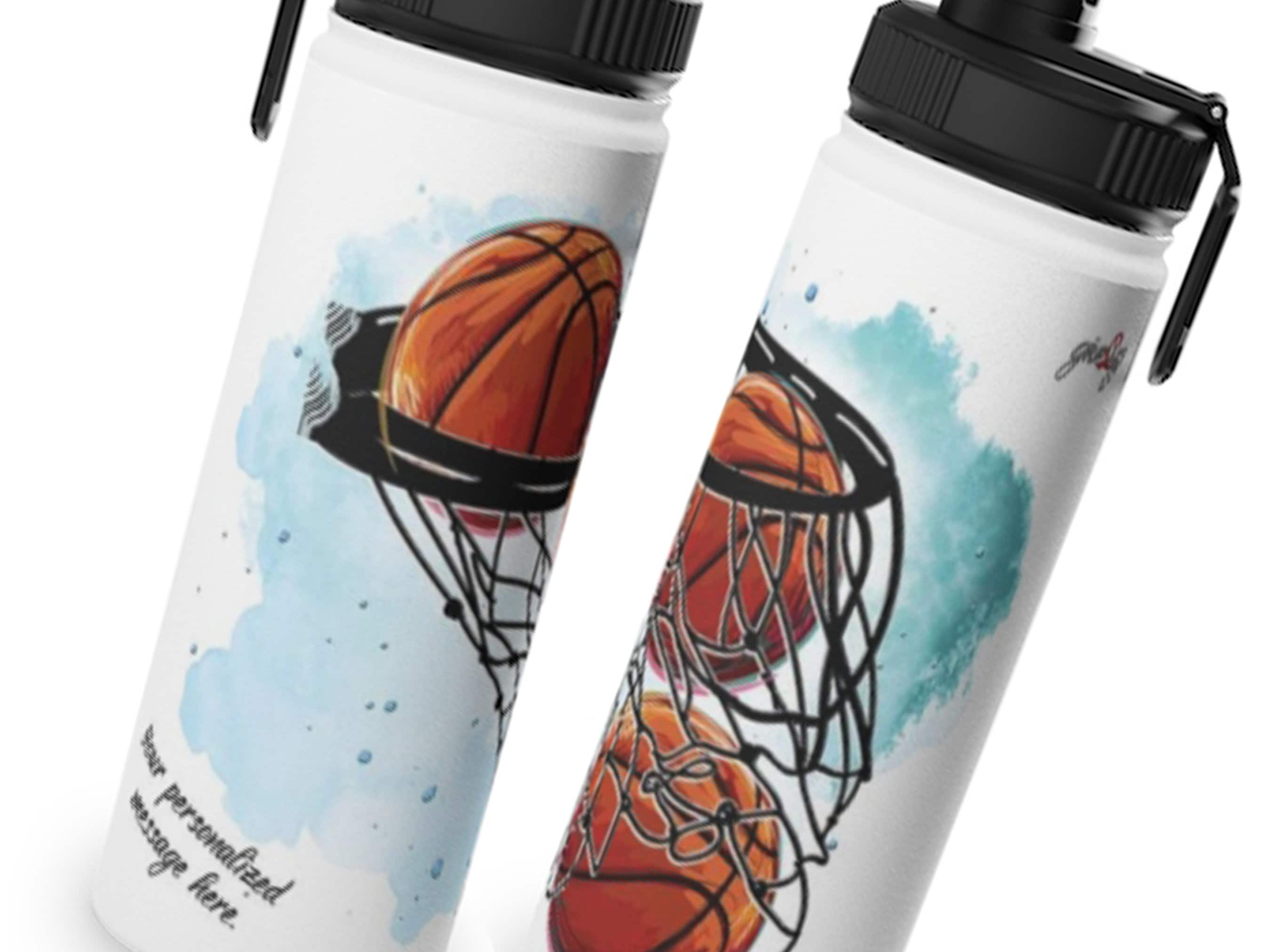 Who Loves Basketball - Personalized Water Bottle With Time Marker