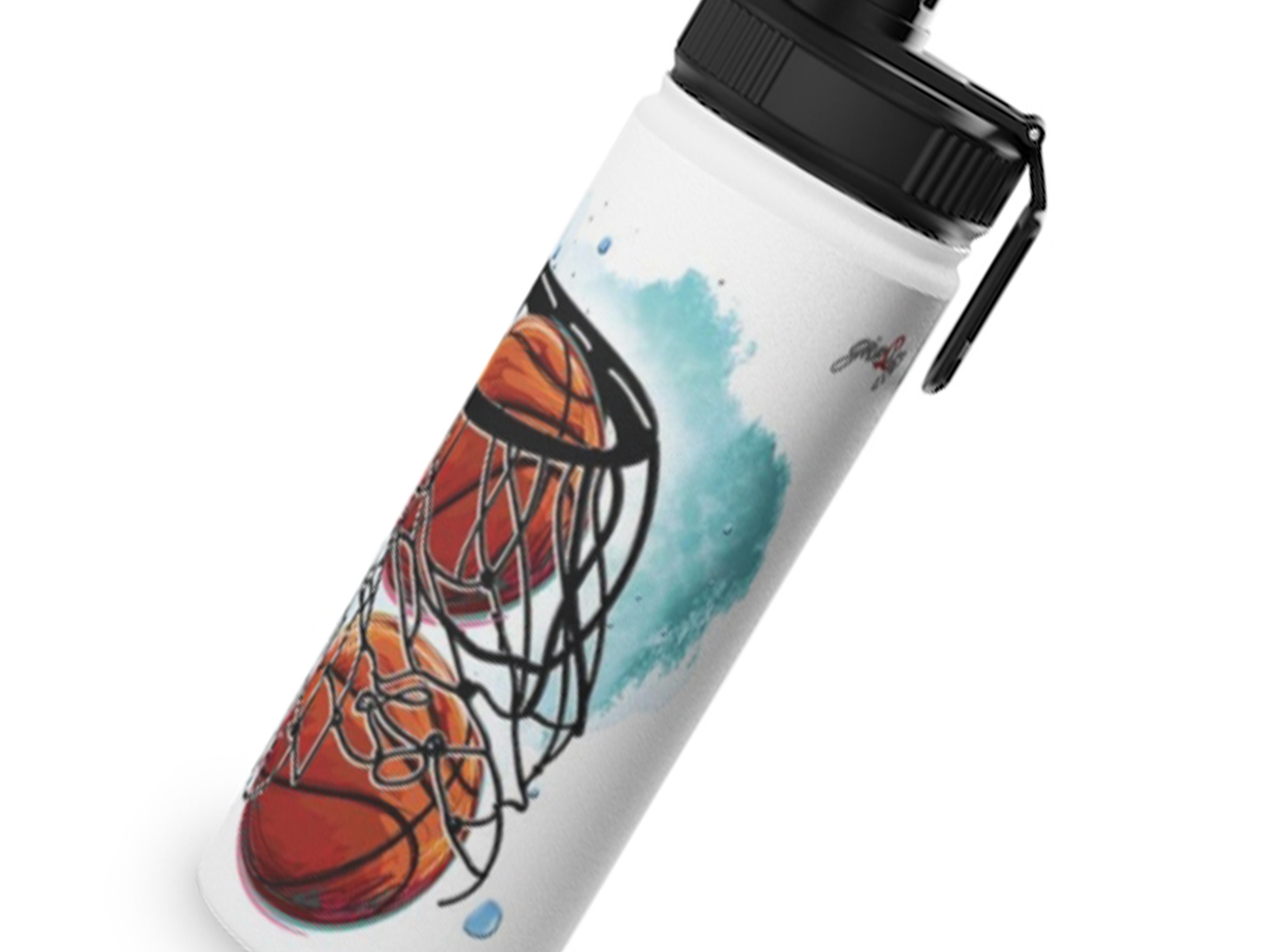 Who Loves Basketball - Personalized Water Bottle With Time Marker