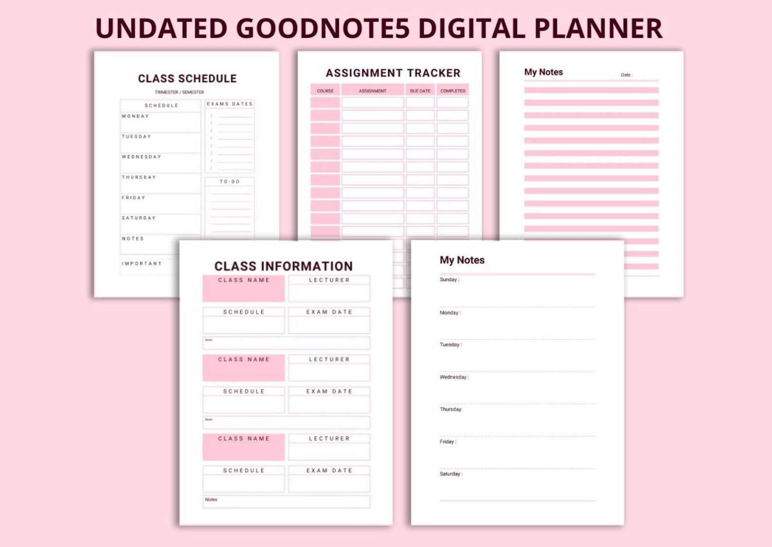 Student Planner Printable Academic Planner College School - Etsy