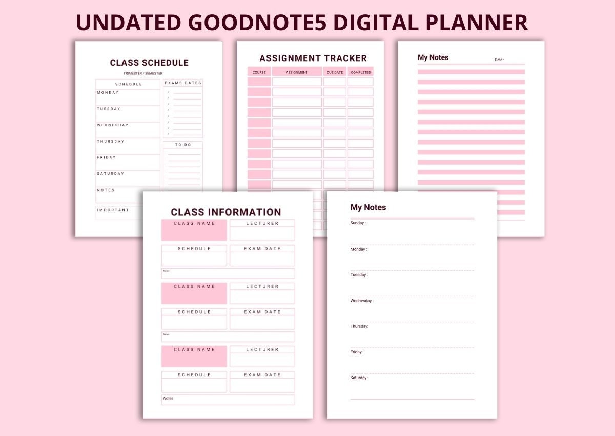 Student Planner Printable Academic Planner College School Planner A4 ...