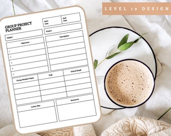Group Project Planner Printable, Task Tracker, US Letter (Digital Download)
