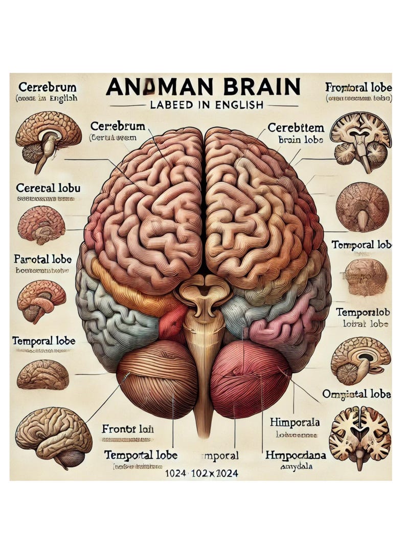 HUMAN BRAIN ANATOMY - Etsy