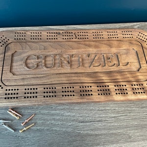 Planche de cribbage - Personnalisée - avec rangement pour chevilles