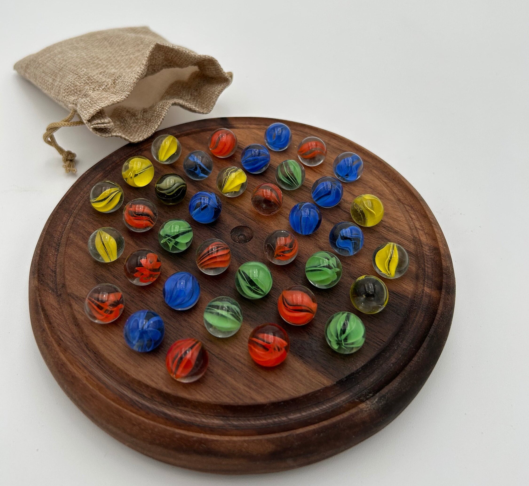 Buy Online Winmaarc Handmade Wooden Peg Solitaire Board Game, Mini Teaser  Board Games -  577693