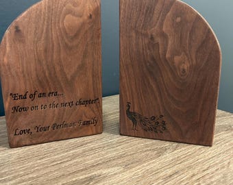 Walnut Bookends - Personalized
