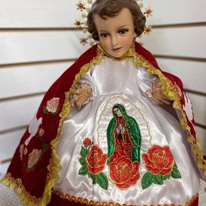 Vestido bordado Nino Dios, virgen de Guadalupe, traje para nino jesus-candelaria-bebé jesús ropa-mexico-ropa bordada-natividad