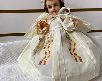 Ropon vestido nino dios de la coronacion vestido bordado flores nino jesus baby jesus ropa traje de nino dios Etsy Mexico