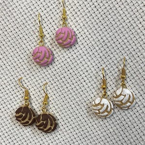 handmade concha clay earring pan dulce earrings mexican earrings aretes concha chocolate pan gifts sweet bread