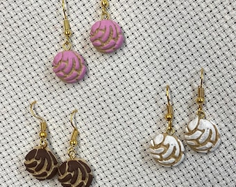 handmade concha clay earring pan dulce earrings mexican earrings aretes concha chocolate pan gifts sweet bread