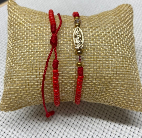 Para El Amor Pulsera Con Medalla Desatadora Y Nudos De Hilo, Azul