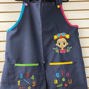 size Large/ Grande aprons for teachers, mandil bordado escolar, mandil maestras jardineras, preschool teacher apron, mandil mexicano