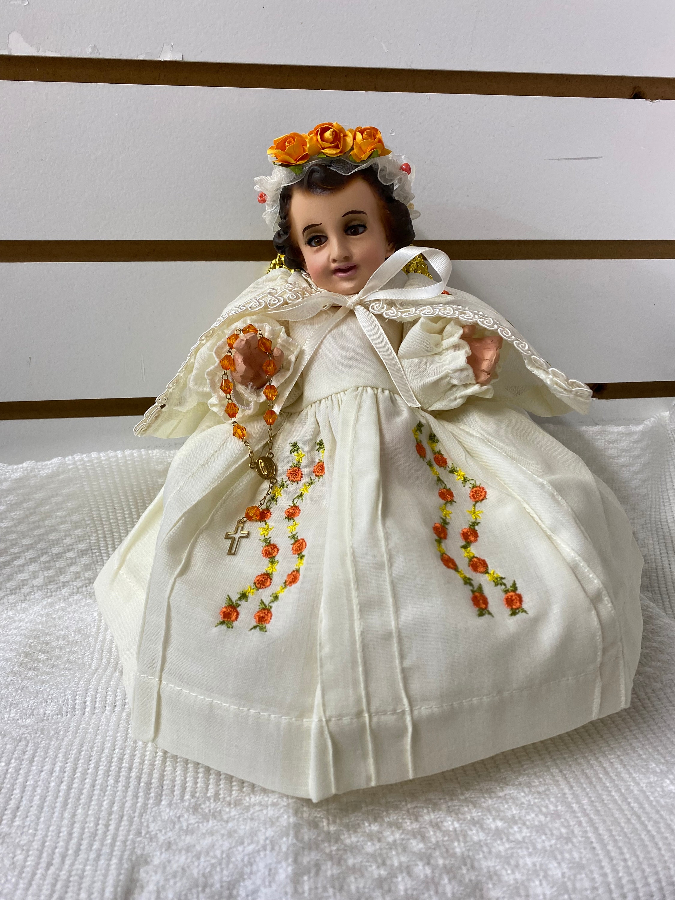 Ropon vestido nino dios de la coronacion vestido bordado flores nino jesus baby jesus ropa traje de nino dios Etsy Mexico