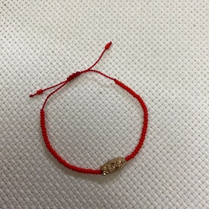 Pulsera roja contra mal de ojo infante-ninos- red adjustable beaded eye for protection for toddler infant- virgen de guadalupe charm- mary