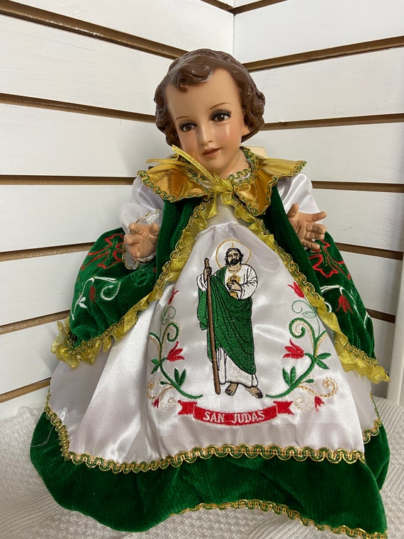 Vestido Nino Dios San Judas Tadeo vestido de bebe jesus de San Judas ropa bordada de bebe jesus traje de nino dios bordado con acesorios mexico Etsy Mexico
