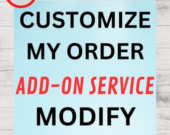 CUSTOMIZE YOUR ORDER, Personalized Add-On, Modify An Existing Design, Add to Cart if you would like to make changes to an existing design
