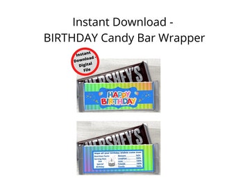 PRINTABLE BIRTHDAY Candy Bar Wrapper-Instant Download-Make birthdays extra sweet with these Happy Birthday Candy Wrappers! birthday gifts