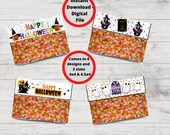 HALLOWEEN TREAT BAG Topper-Comes in 2 sizes and 4 designs- Halloween treat bags, party Favors, gift bags, cookie bag topper, decor