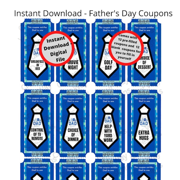 Dad Coupon Book Etsy UK