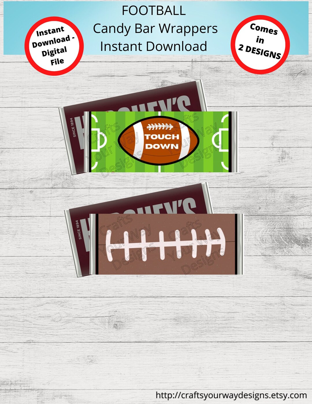 PRINTABLE FOOTBALL Candy Bar Wrappers-gift Ideas-party Favors-chocolate ...