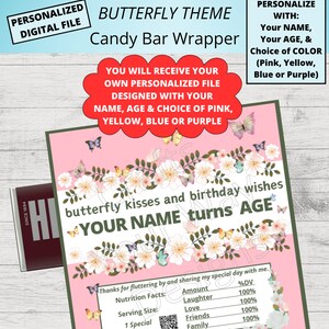 PERSONALIZED BIRTHDAY Candy Bar Wrapper-printable Personalized File ...